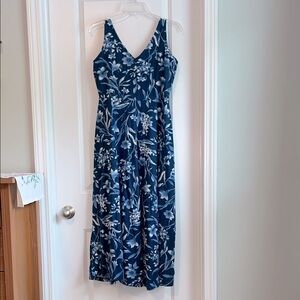 ⚡️ 3 for $30 ⚡️ Chaps Blue Floral Cotton Midi Dress